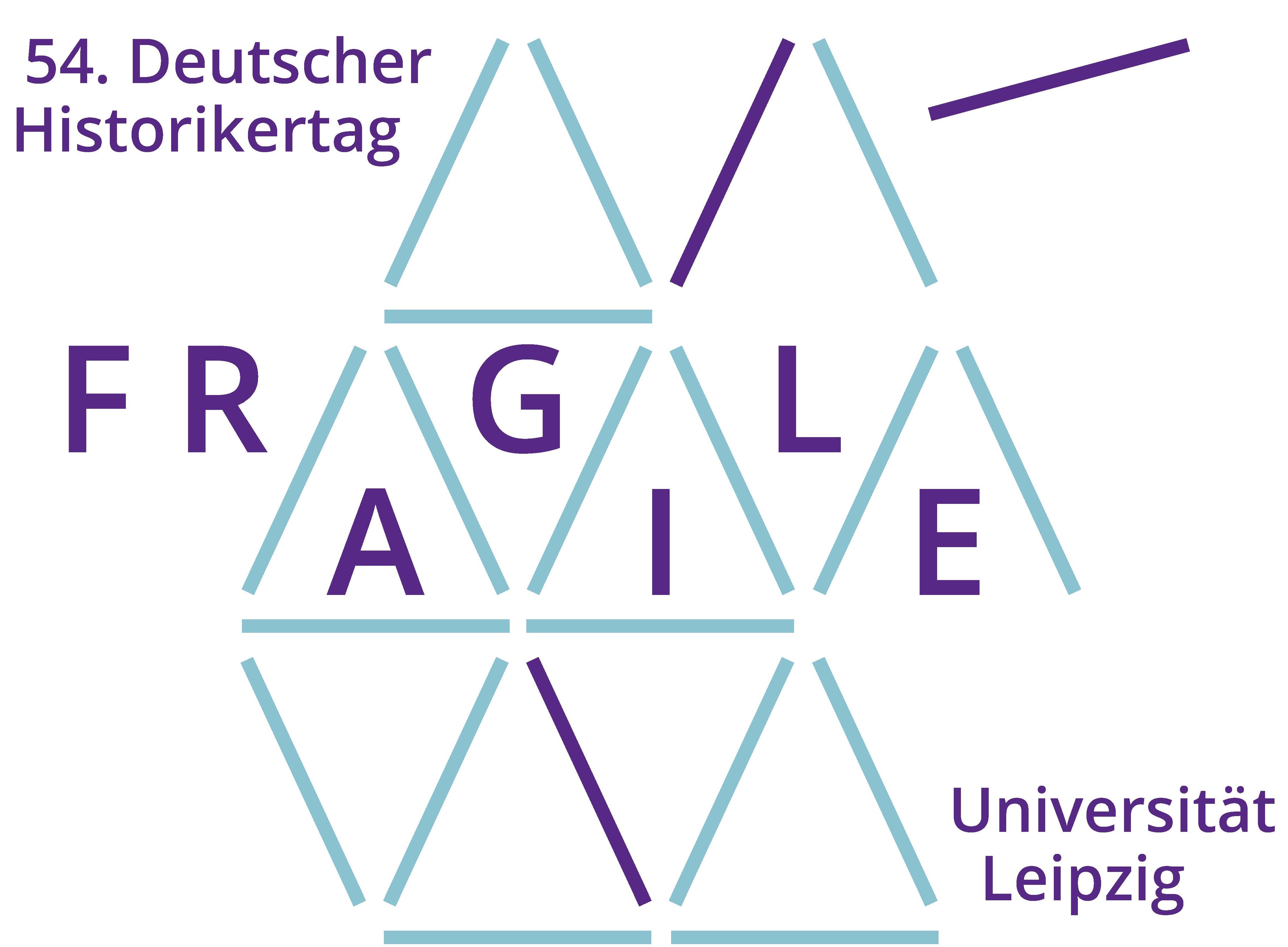 Teil eines graphisch gestalteten Logos des Historikertages 2023. Zu lesen: "Fragile" 