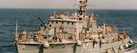 Minenjagdboot Marburg als Teil des "Minenabwehrverbandes Südflanke" im Persischen Golf