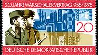 Briefmarke der Deutschen Post (DDR) 20 Jahre Warschauer Vertrag von 1975