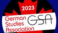 Logo der GSA 2023 mit Schriftzug und Ahornblatt im Hintergrund