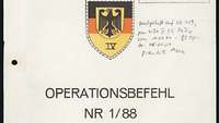 Der Operationsbefehl 1/88 für das Wehrbereiochskommando IV.