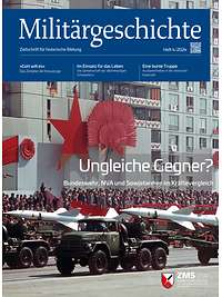 Coverbild der aktuellen Ausgabe der "Militärgeschichte" mit einer Militärparade der NVA in Ost-Berlin, 1975.