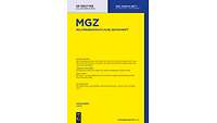 Cover der MGZ vorwiegend gelb, mit blau und grau 