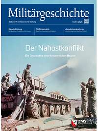 Coverbild der Zeitschrift: 2 Soldaten auf schussabgebenenden Panzer und 2 Soldaten daneben