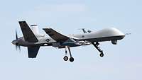 Aufnahme einer fliegenden Drohne des Typs MQ-9-"Reaper"