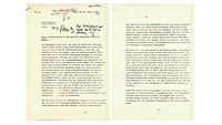 Maschinenschriftliches Dokument mit handschriftlichen Anmerkungen