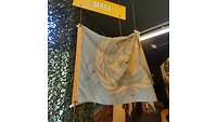 Flagge mit gelben Rand und Unterschriften