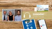 Eine Frau und zwei Männer sprechen in einer Interviewsituation im Podcaststudio des ZMSBw.